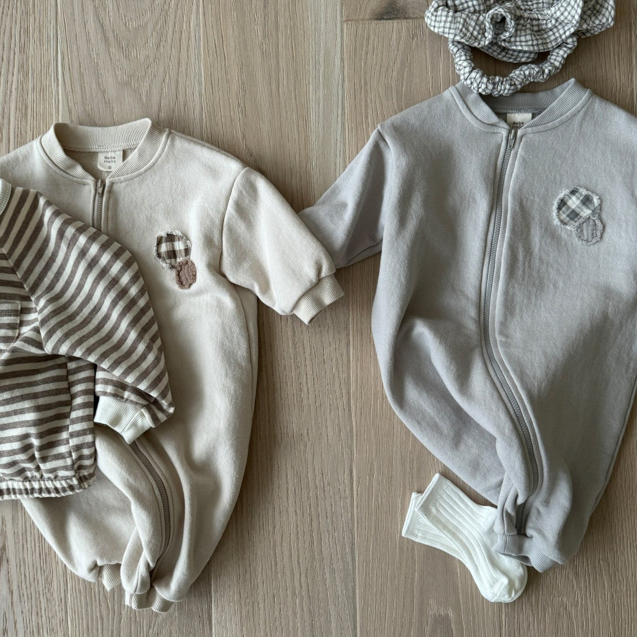 Circle Zip Romper | Grey