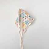 Embroidered Floral Bonnet | Blue/Yellow