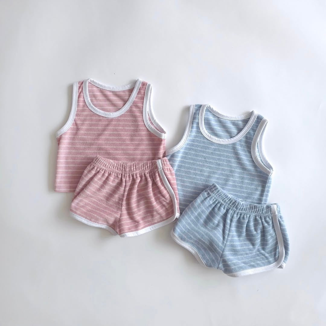 Kid's Striped Terry Set | 2 Colors
