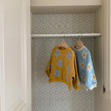 Kid's Jacquard Daisy Sweatshirt | Mustard