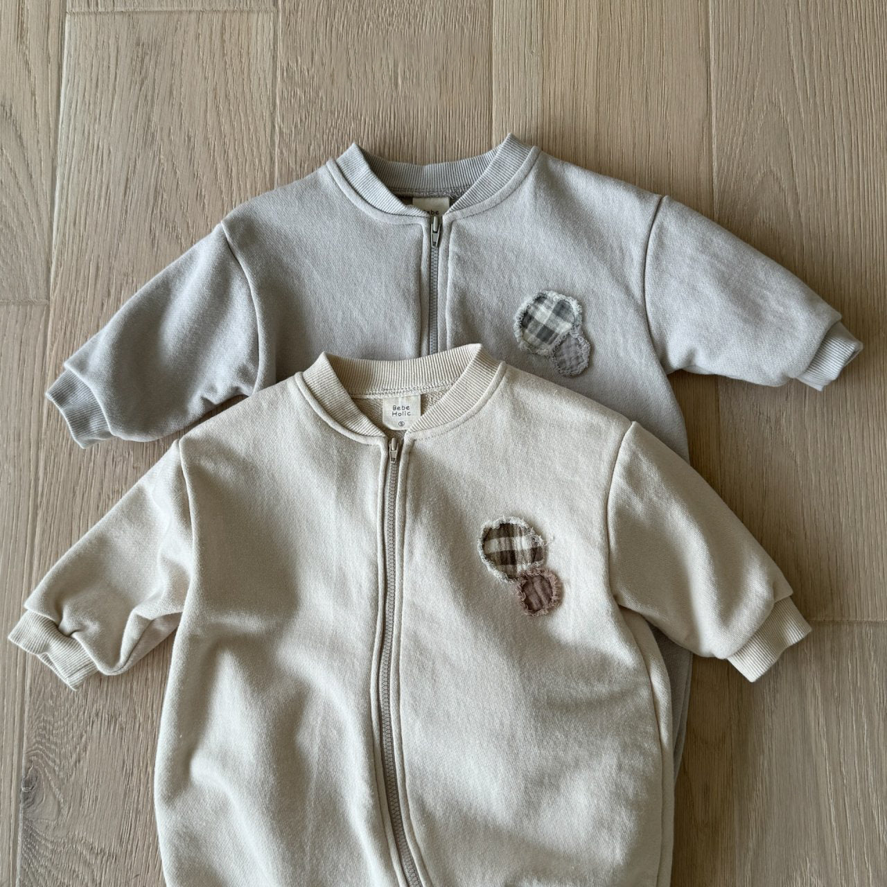Circle Zip Romper | Grey