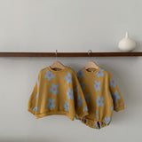 Kid's Jacquard Daisy Sweatshirt | Mustard