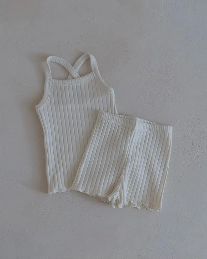 Ribbed Tank Set | Milk