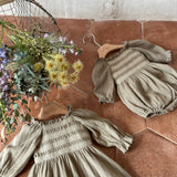 Emily Smocked Dress | Khaki