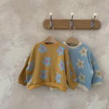Kid's Jacquard Daisy Sweatshirt | Mustard