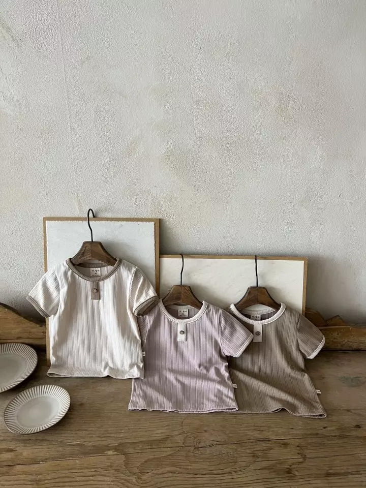 Short Sleeved Rib Tee | 3 Colors