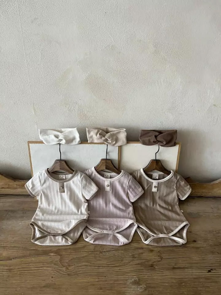 Short Sleeved Rib Romper | 3 Colors