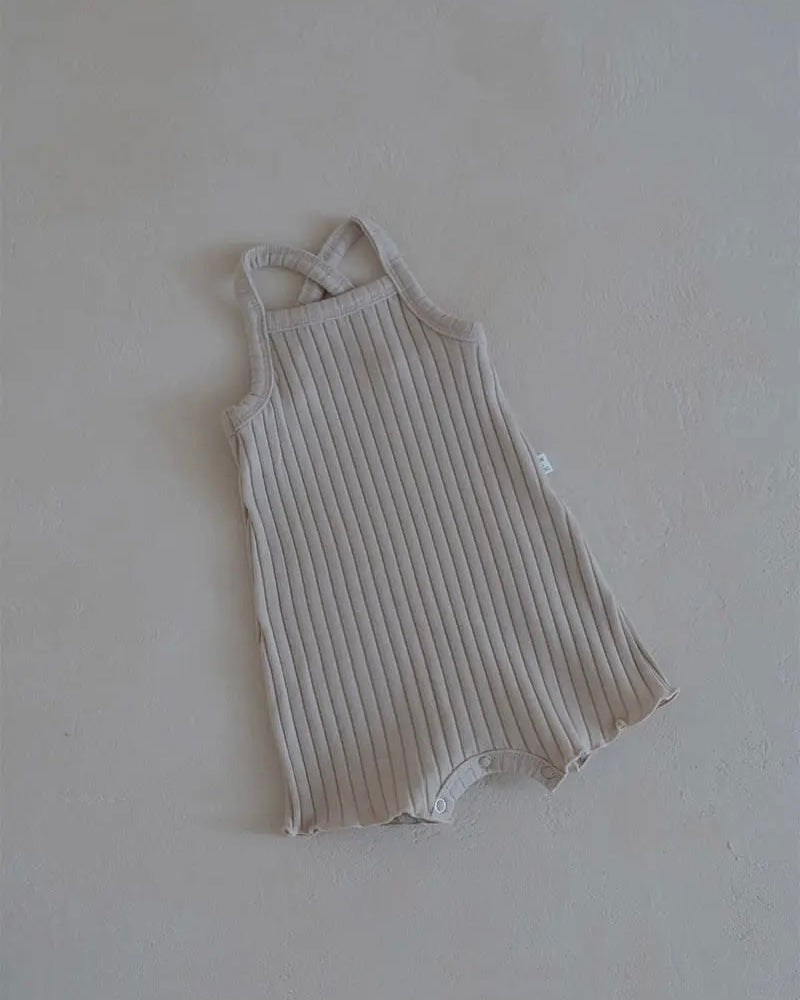Ribbed Romper | Beige