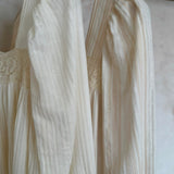Mama's Vintage Puff Sleeve Dress | Beige Stripe
