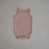Pointelle Singlet Bodysuit | Coral