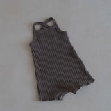 Ribbed Romper | Charcoal