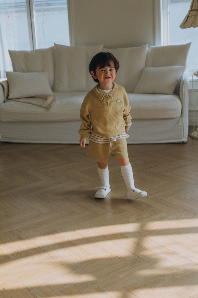 Waffle Tennis Shorties Set | Mustard