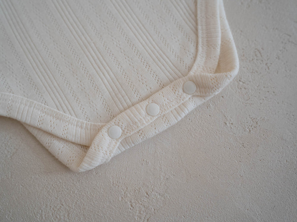 Pointelle Singlet Bodysuit | Bone