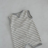 Baby Striped Waffle Romper | Grey