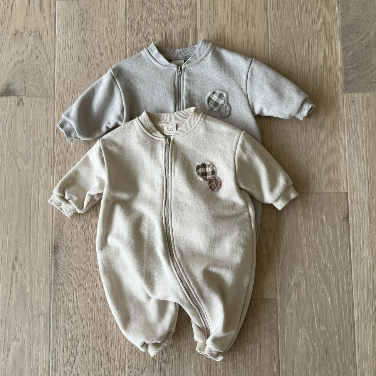 Circle Zip Romper | Grey
