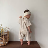 Baby Striped Romper | Brown