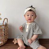 Baby Striped Romper | Black