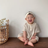 Baby Striped Romper | Brown