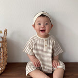 Baby Striped Romper | Brown