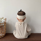 Baby Striped Romper | Brown