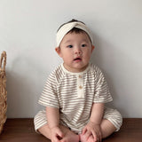 Baby Striped Romper | Brown