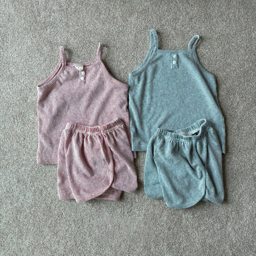 Rib Cami Set | Red