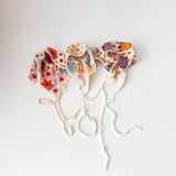 Embroidered Floral Bonnet | Orange/Blue