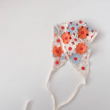Embroidered Floral Bonnet | Orange/Blue