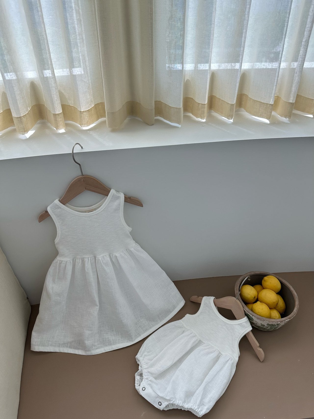 Gia Linen Romper | Milk