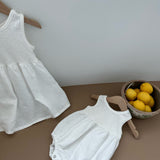 Gia Linen Romper | Milk