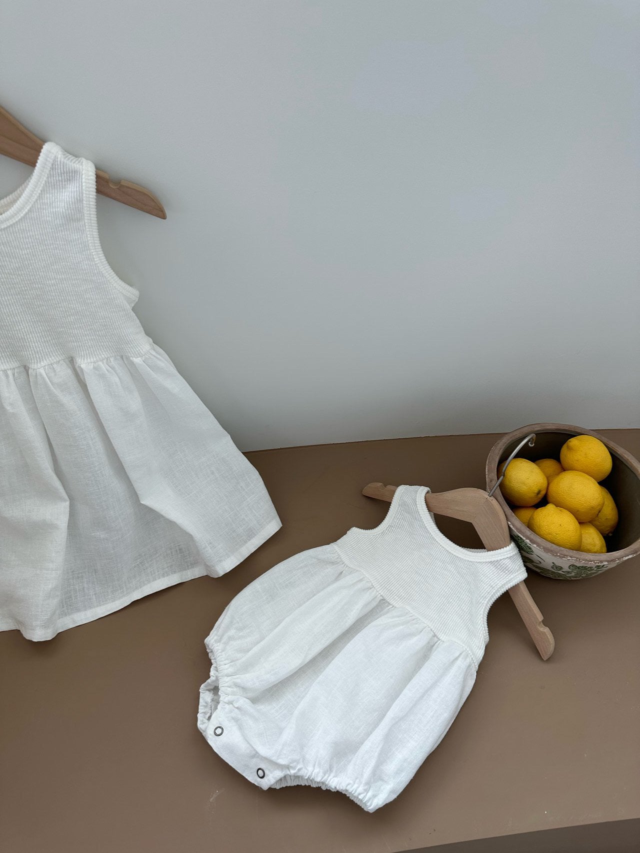 Gia Linen Romper | Milk
