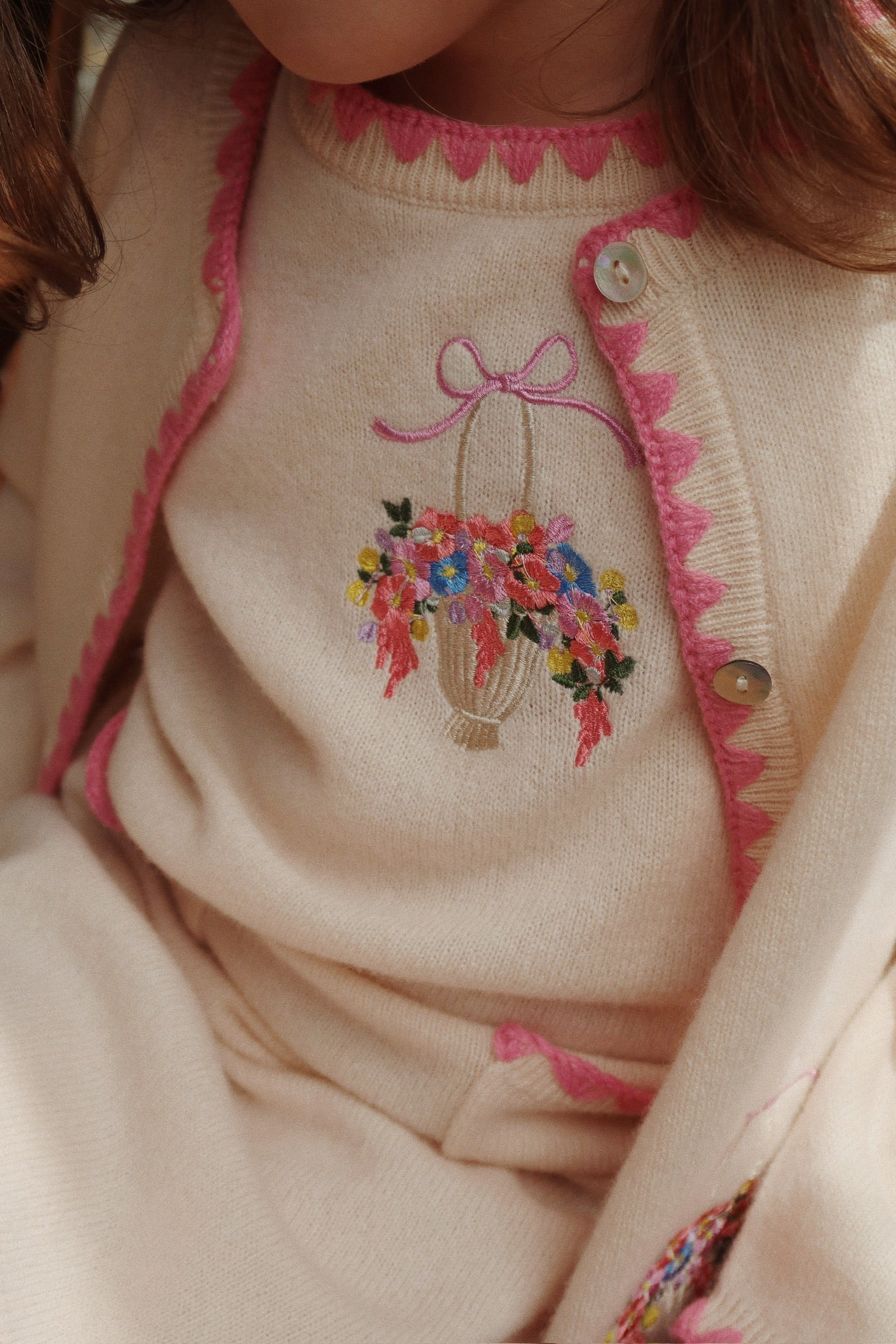 Collette Wool Knit Cardigan | Pink