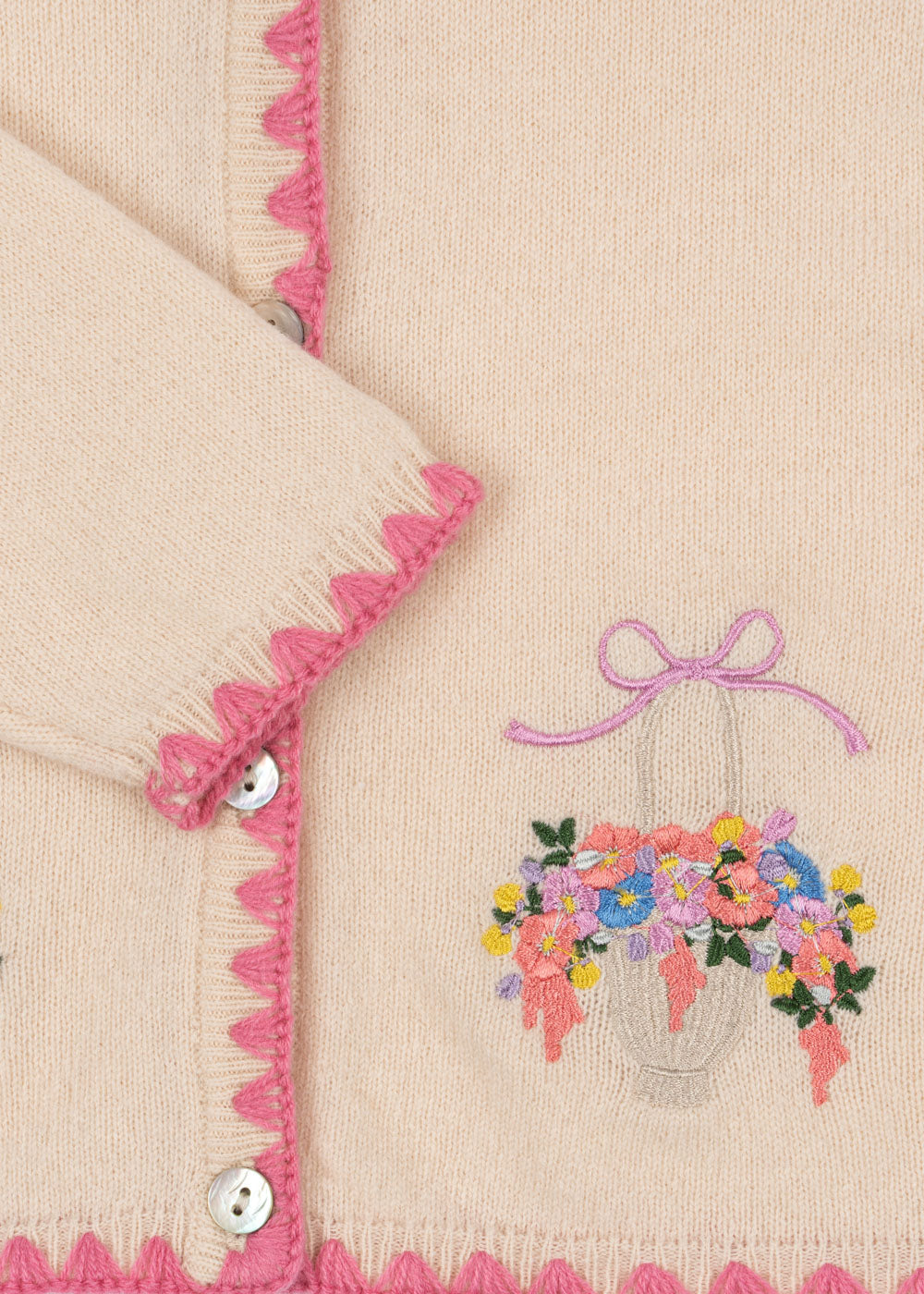Collette Wool Knit Cardigan | Pink
