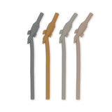 4 Pack Silicone Rocket Straws - Quarry Blue Mix