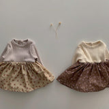 Floral Skort Romper - Beige
