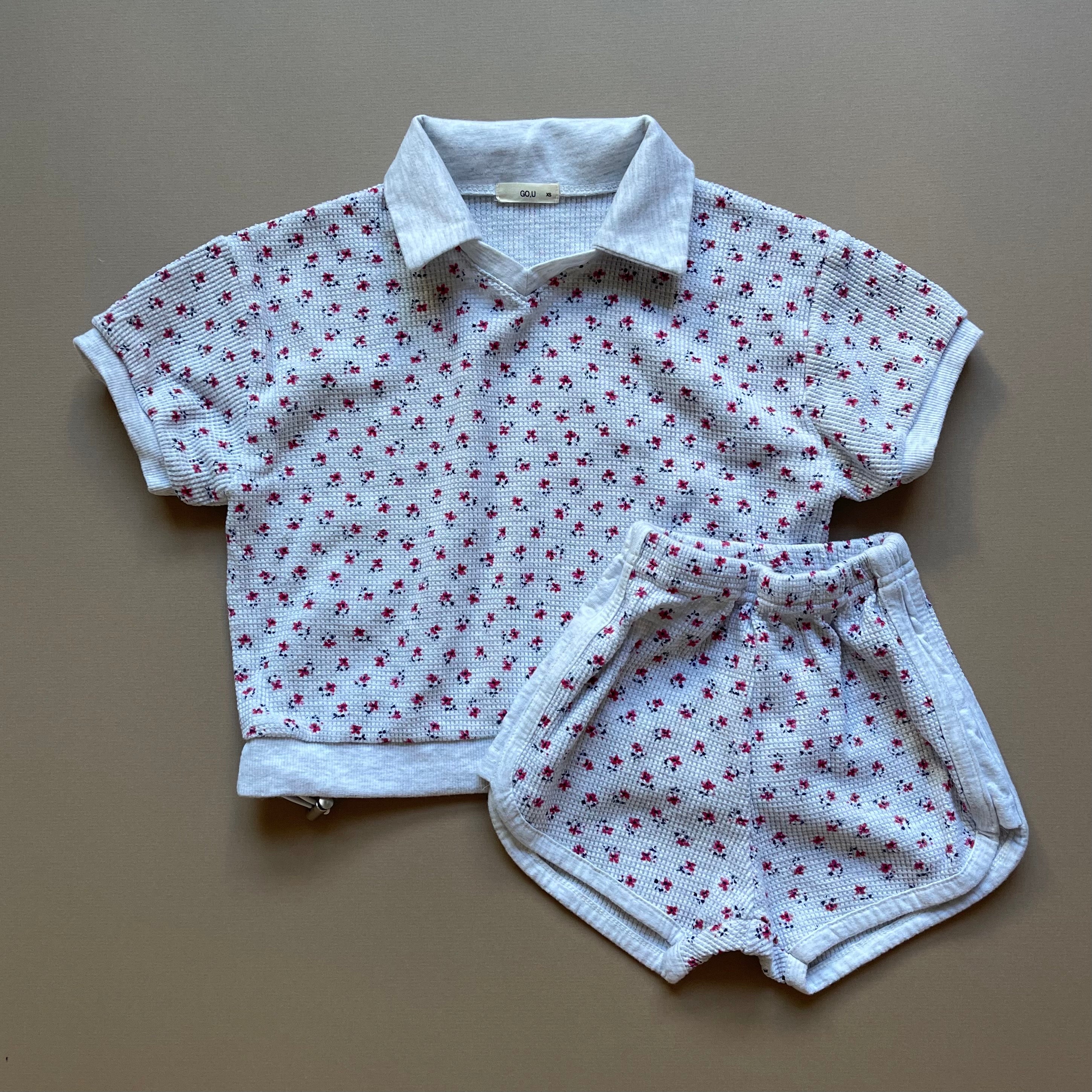 Vintage Floral Waffle Set - Grey
