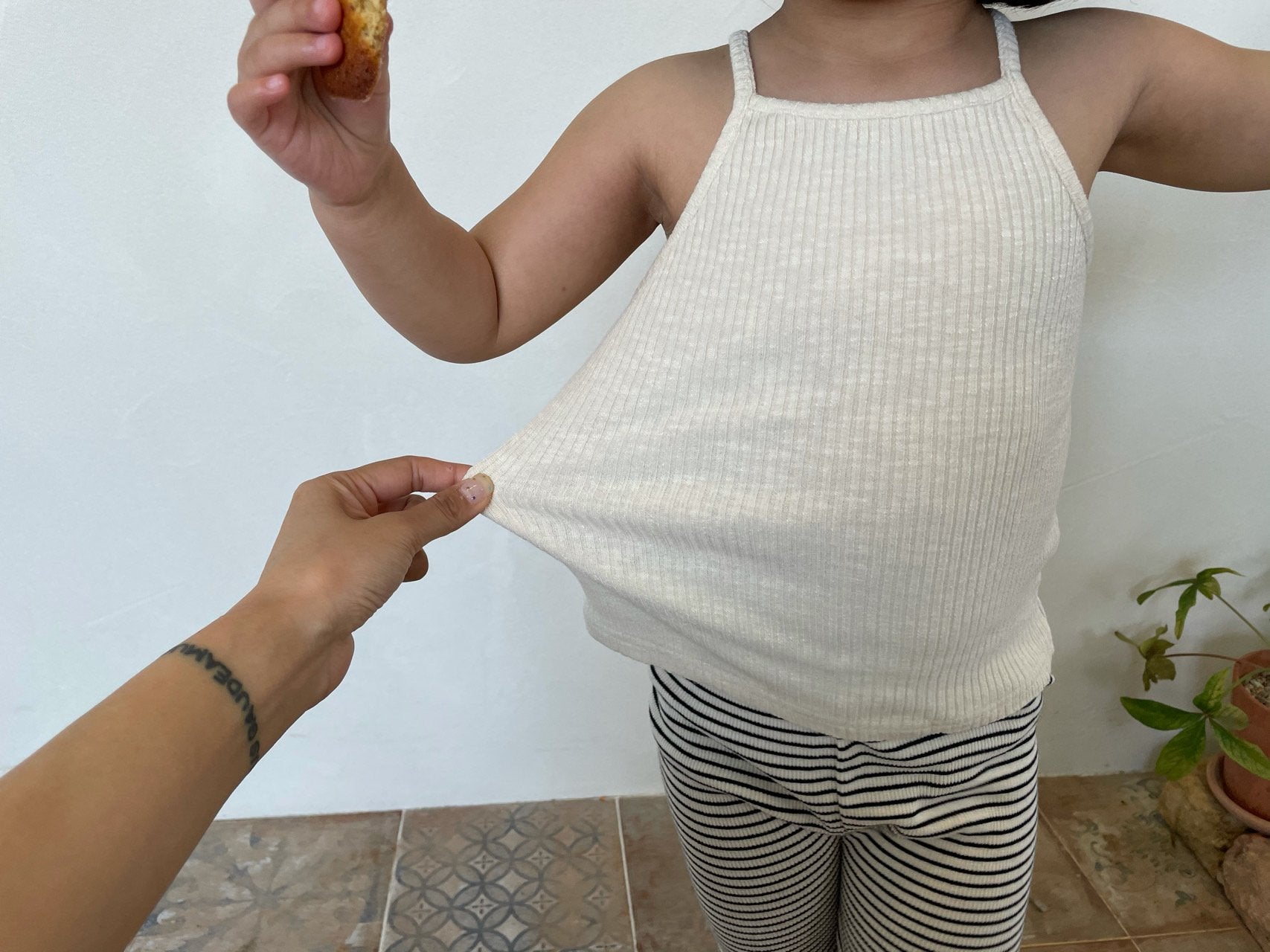 Ribbed Cami Top (Kid’s) - Cream