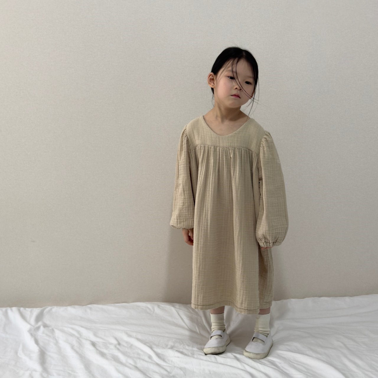 Yoryu Crinkle Dress | Tan