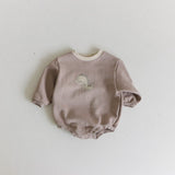 Baby Dino Sweatshirt Romper | Brown