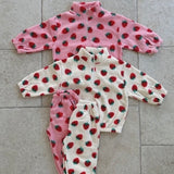 Strawberry Fleece Set | Cream