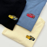 Cars Embroidery Cotton Tee | Black