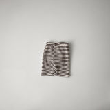 Striped Waffle Biker Shorts | Brown