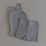 Ribbed Tank Set | Grey