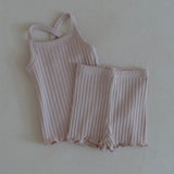 Ribbed Tank Set | Pink