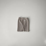 Striped Waffle Biker Shorts | Brown