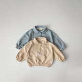 Oversized Button Up Sweatshirt | Blue