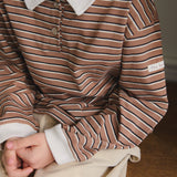 Oversized Striped Top | Brown