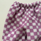 Checkered Fleece Joggers | Purple