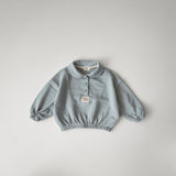 Oversized Button Up Sweatshirt | Blue