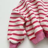 Striped Fleece Sweatshirt | Red